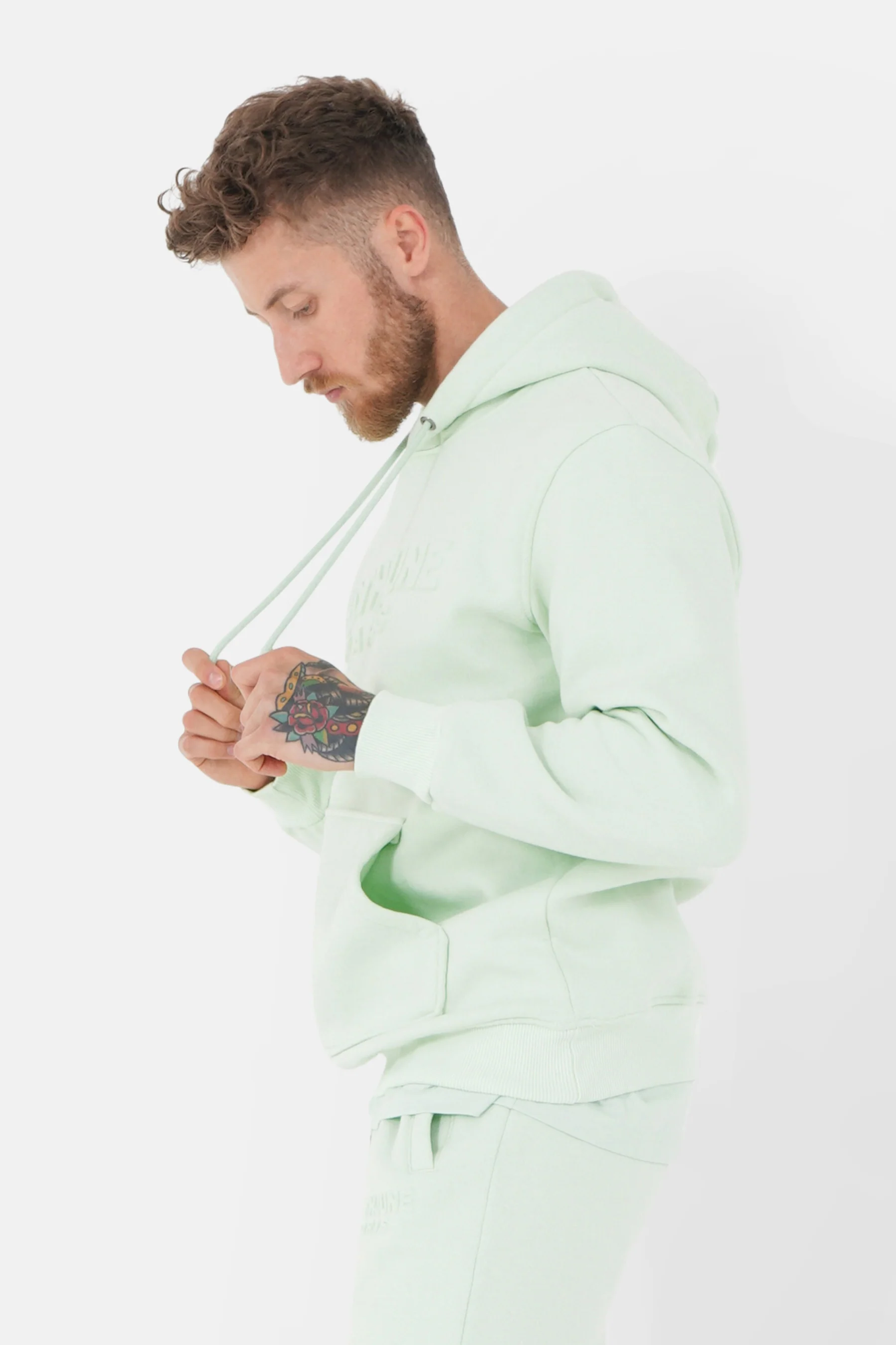 Sweatshirt capuche relief Vert clair - Image 3