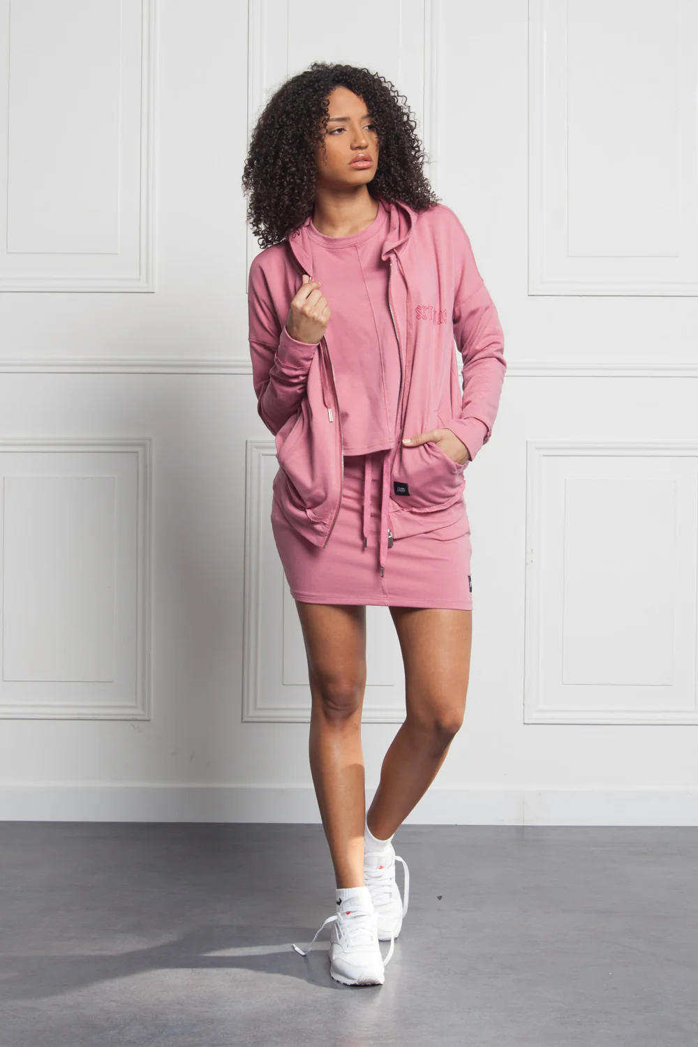 Hoodie zip-up regular Sixth June Women pink W2649CSW - Image 2