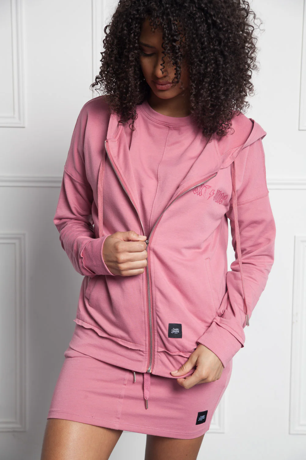 Hoodie zip-up regular Sixth June Women pink W2649CSW - Image 3