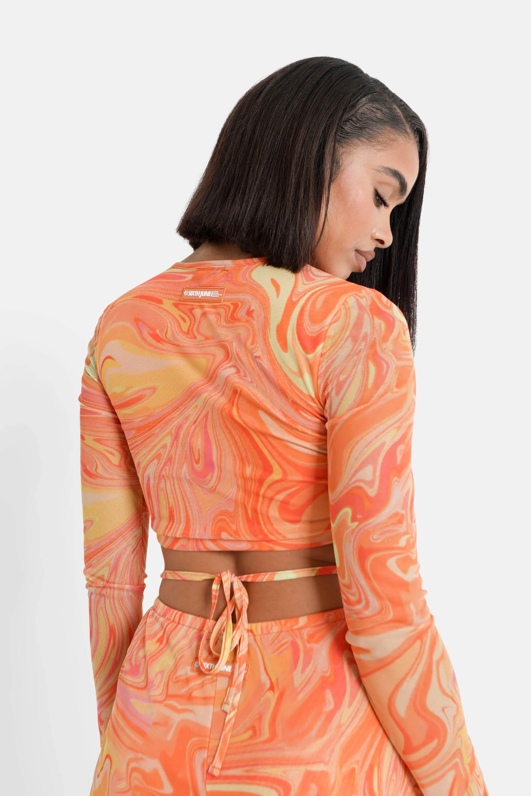 Top court mesh encre Orange - Image 5