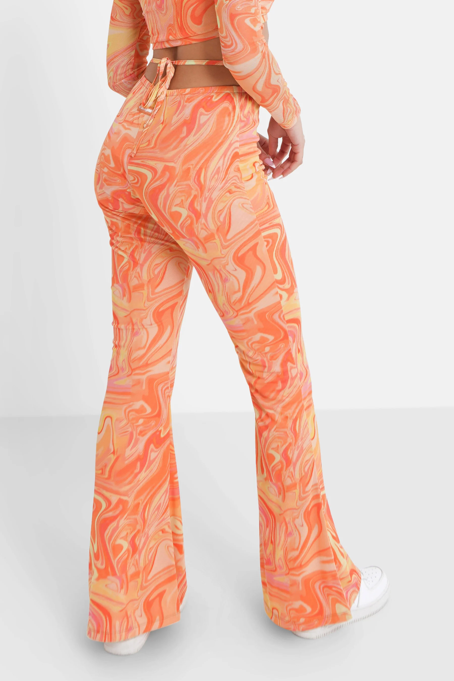Pantalon mesh flare encre Orange - Image 5