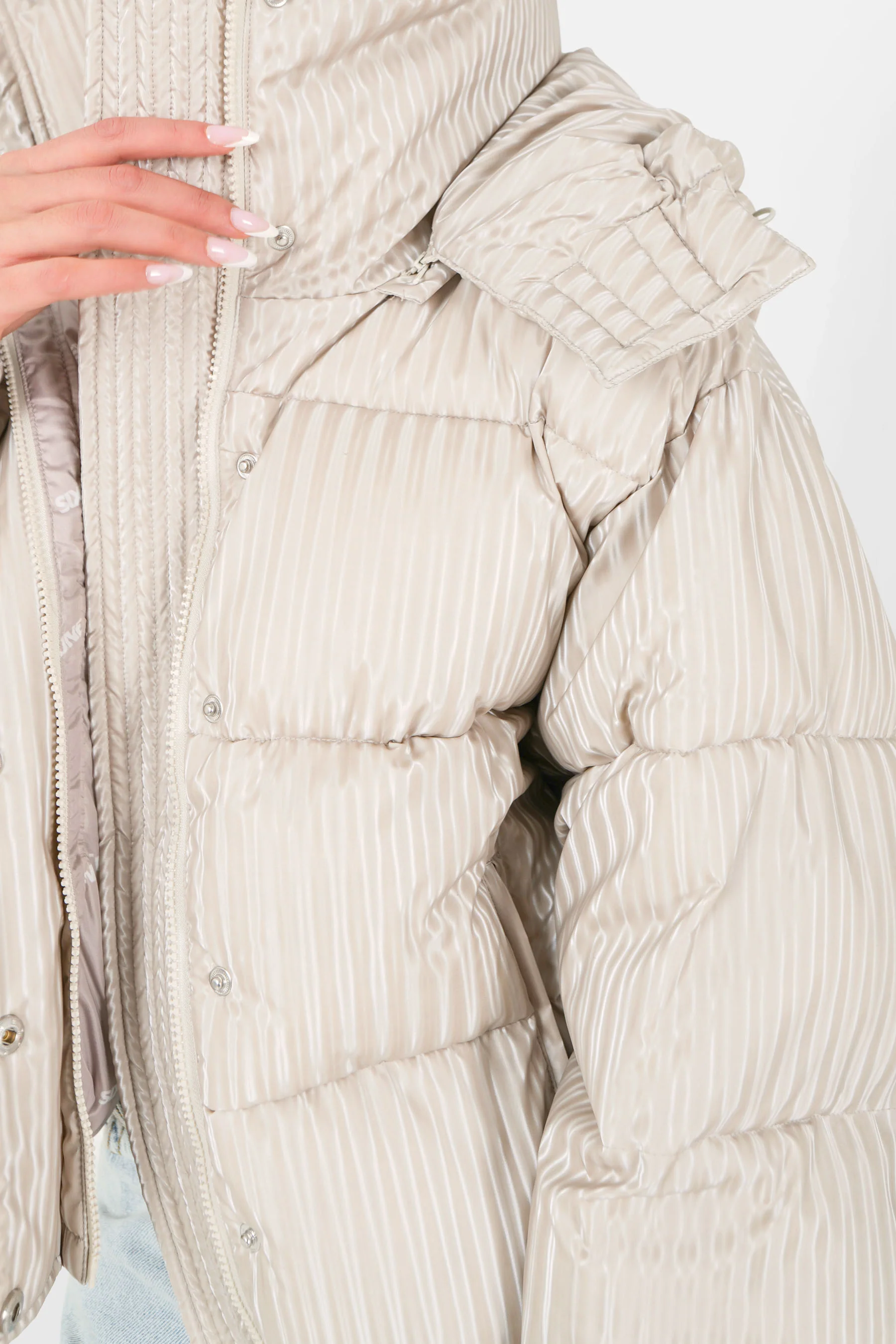 Doudoune iridescent + sac Beige - Image 4