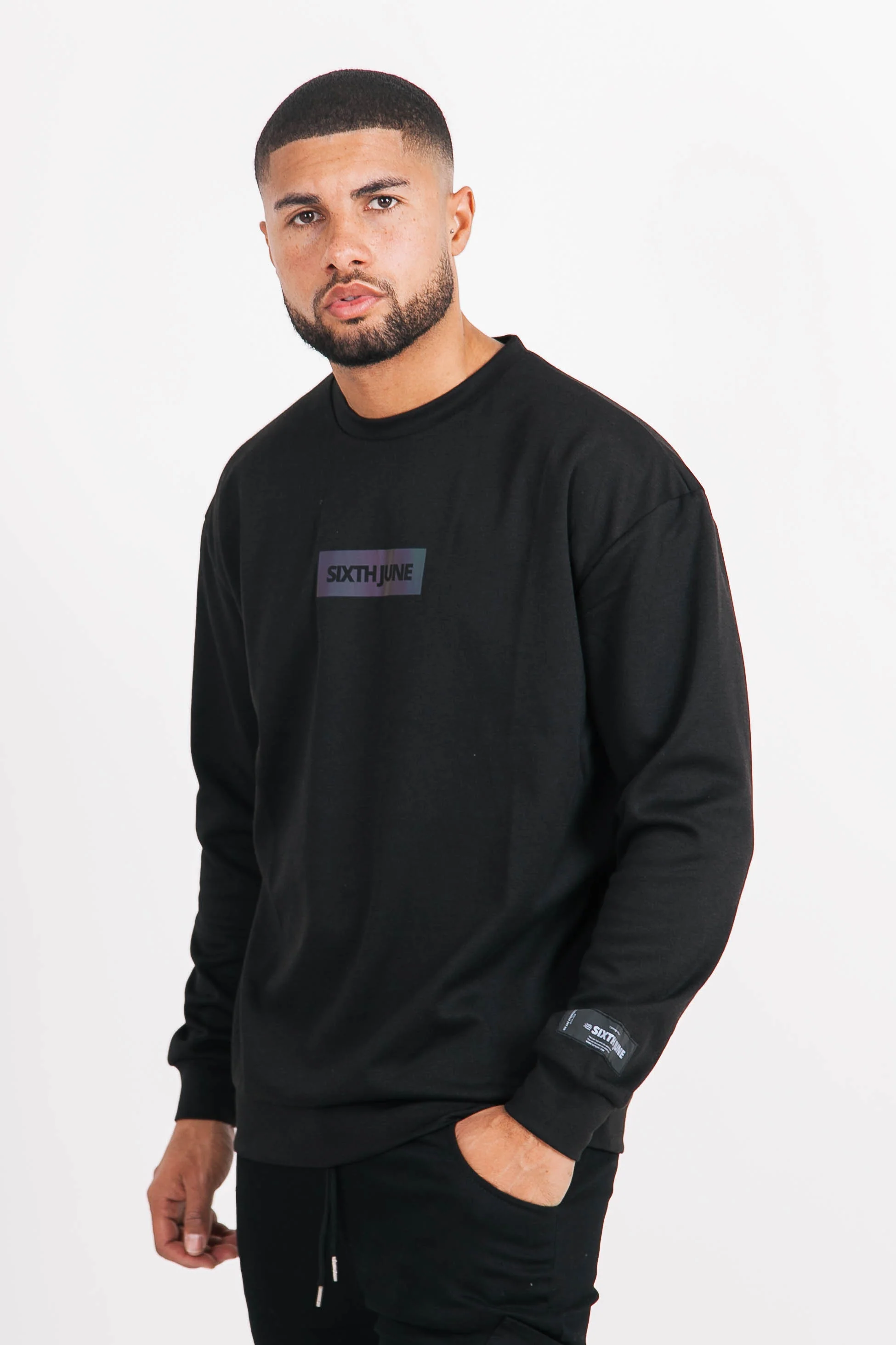 Sweatshirt iridescent basique noir - Image 3