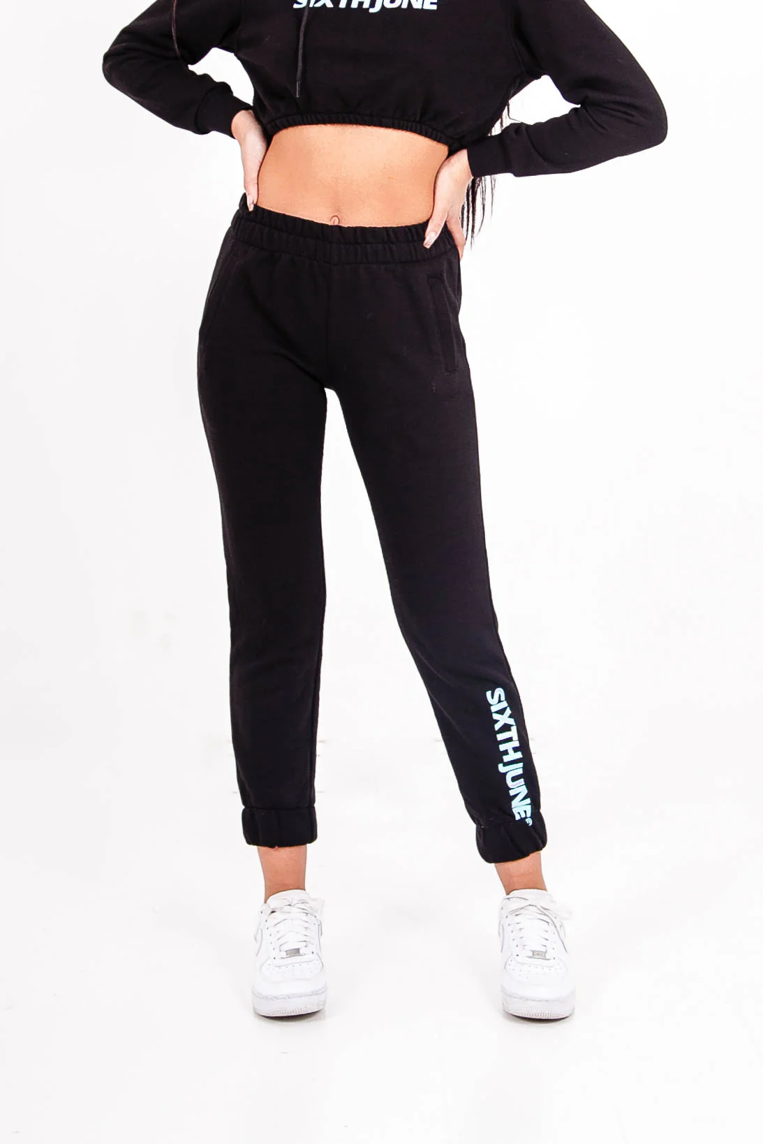 Jogging coton logo iridescent noir - Image 2