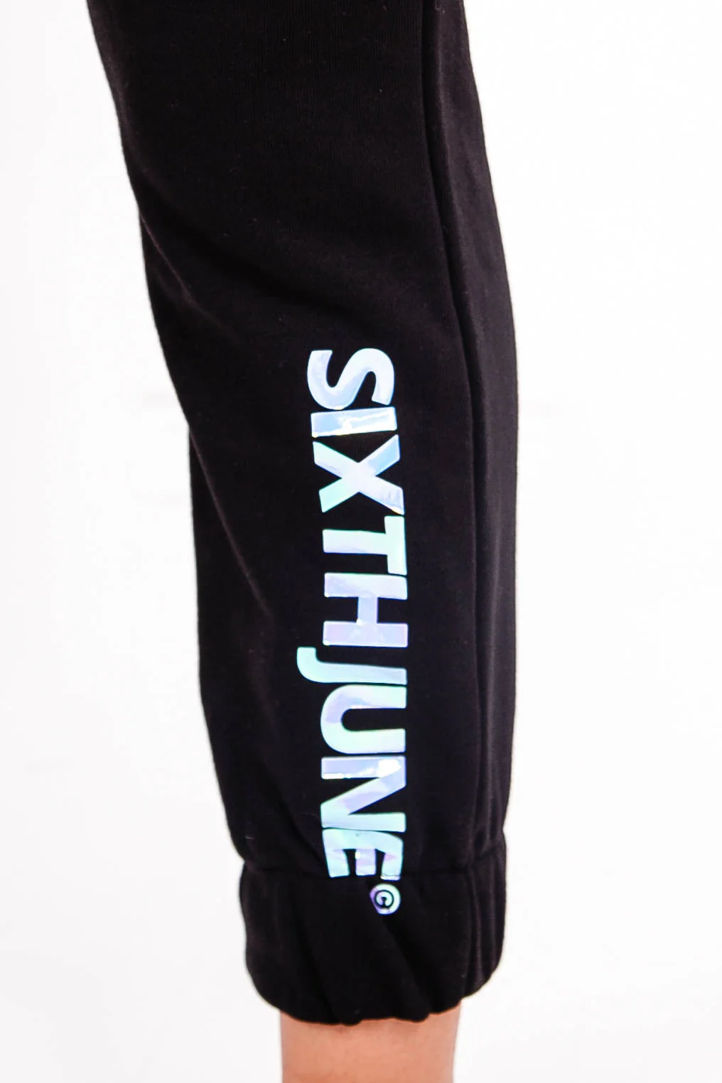 Jogging coton logo iridescent noir - Image 3
