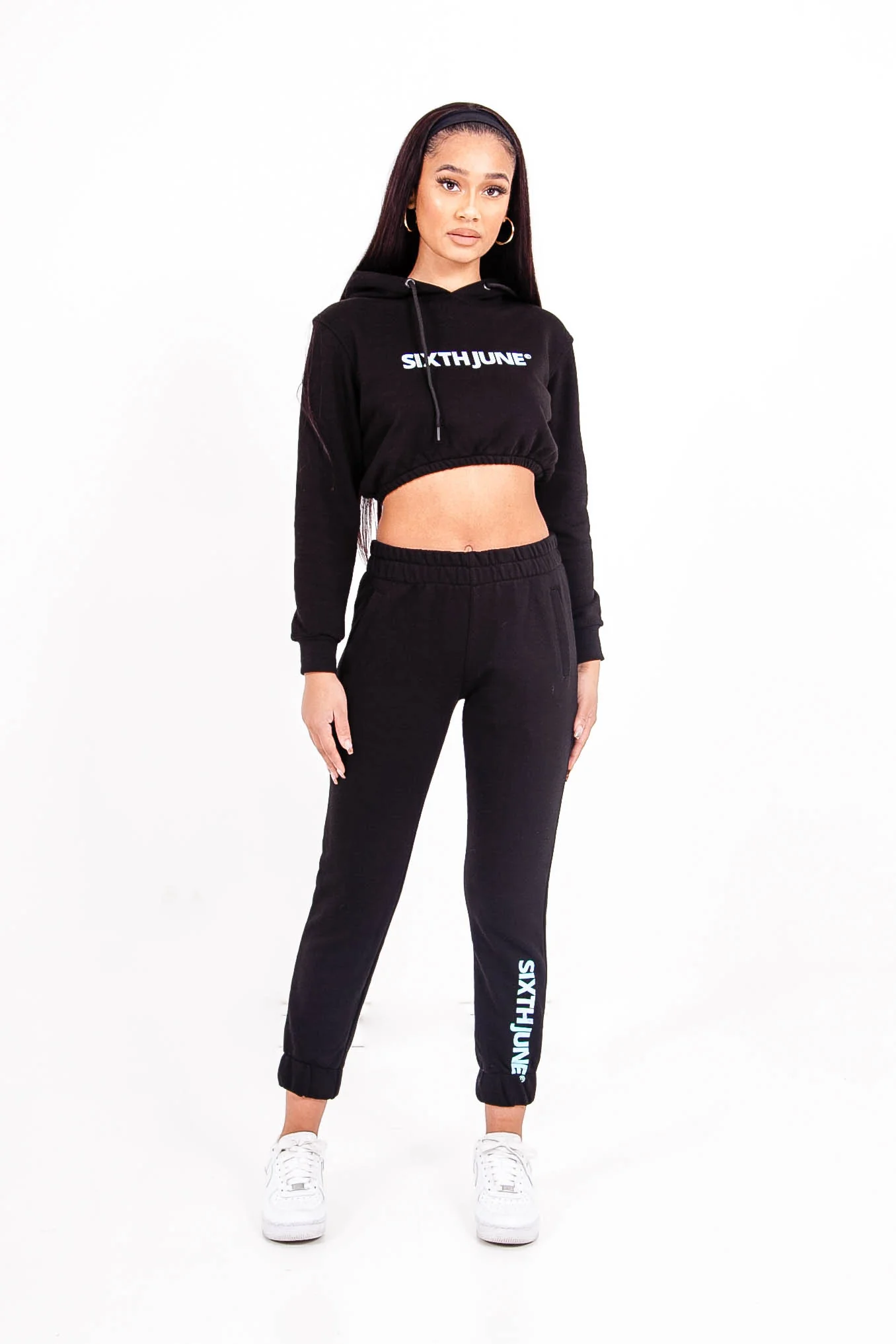 Jogging coton logo iridescent noir - Image 6