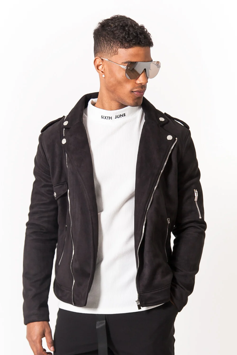 Jacket suede Sixth June black - Image 2