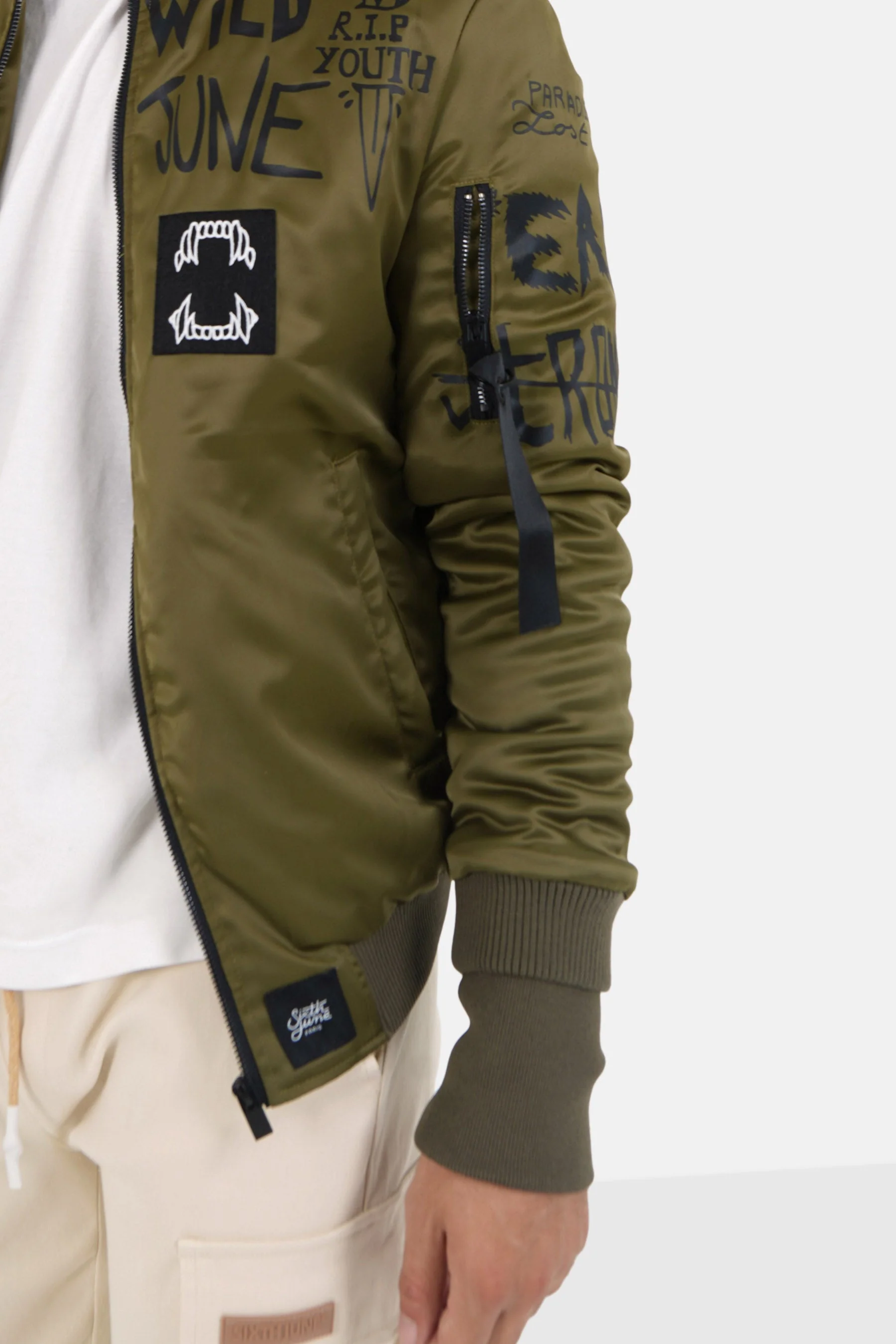 Veste imprimé Crew Vert kaki - Image 3