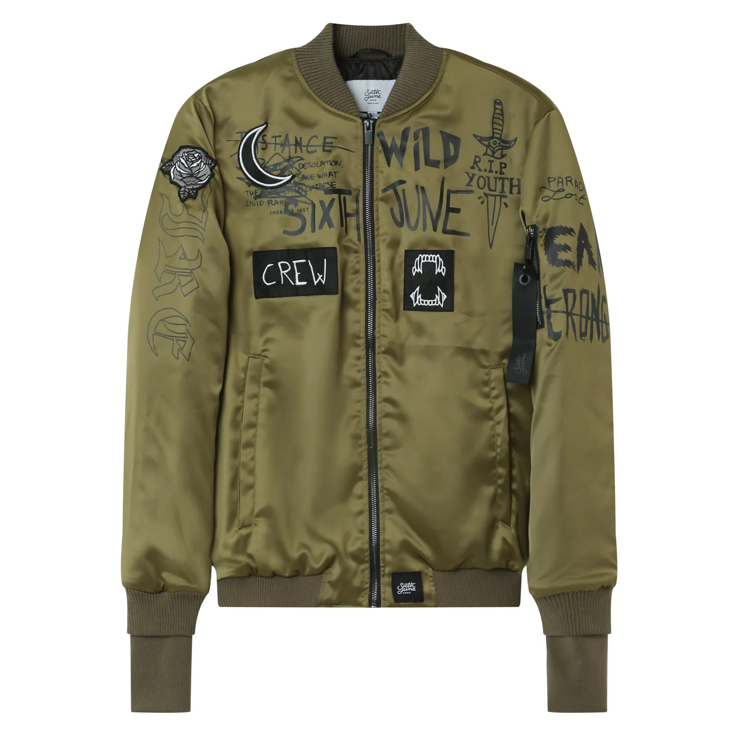 Veste imprimé Crew Vert kaki - Image 6