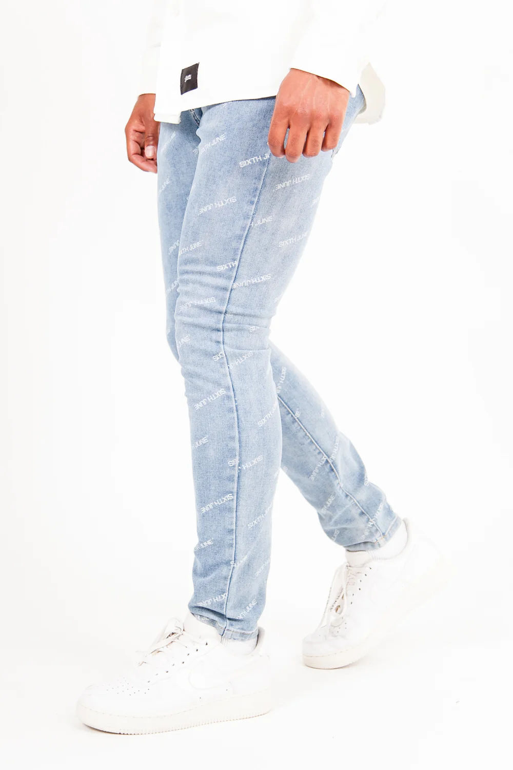 Jean all over logo bleu - Image 4