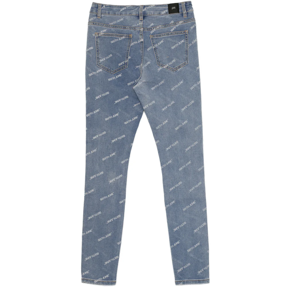 Jean all over logo bleu - Image 7