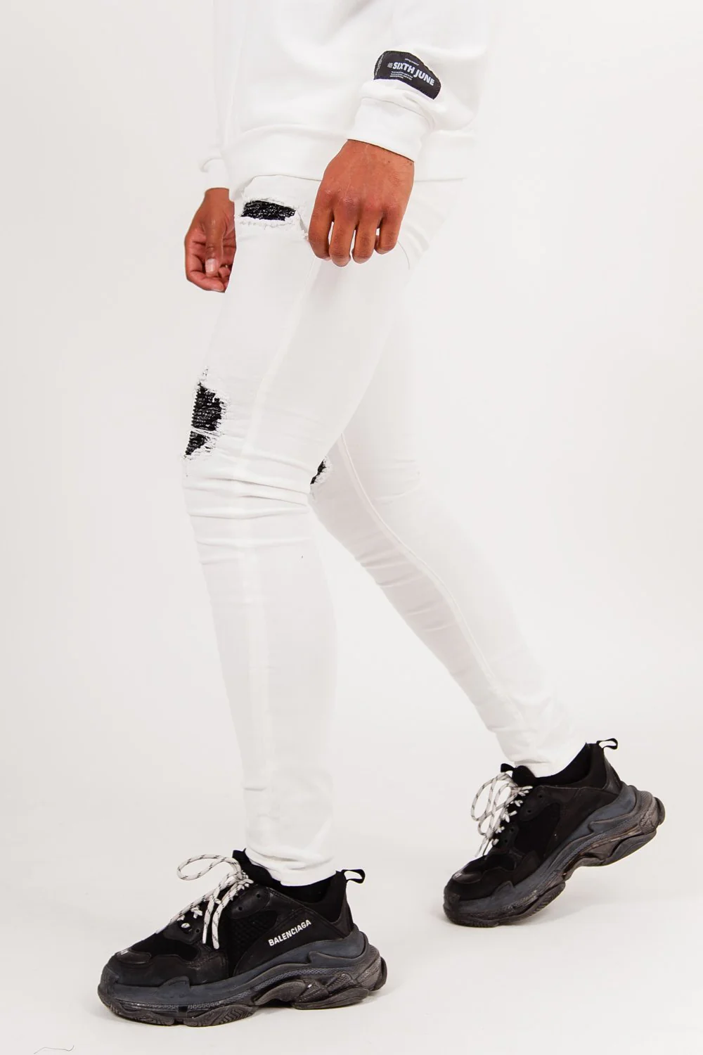 Jean bandana déchiré blanc - Image 2