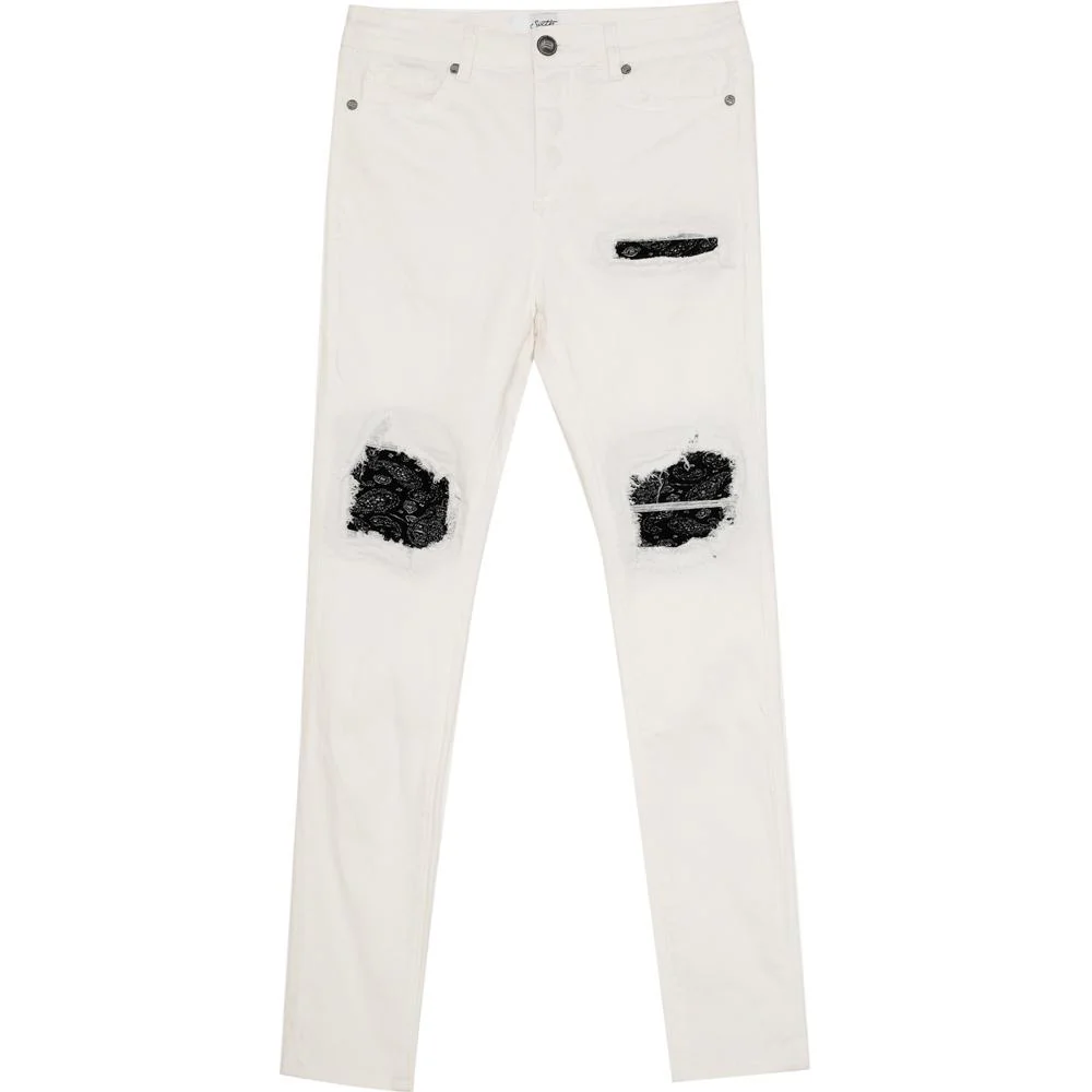 Jean bandana déchiré blanc - Image 5