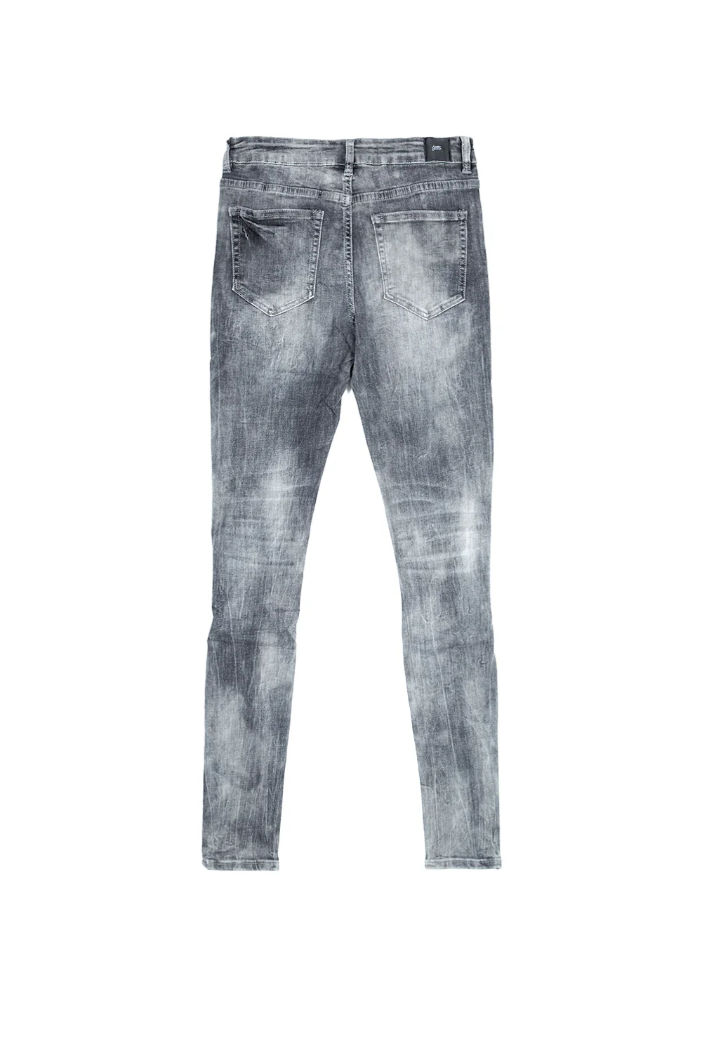 Jean biker déchiré genou gris - Image 6