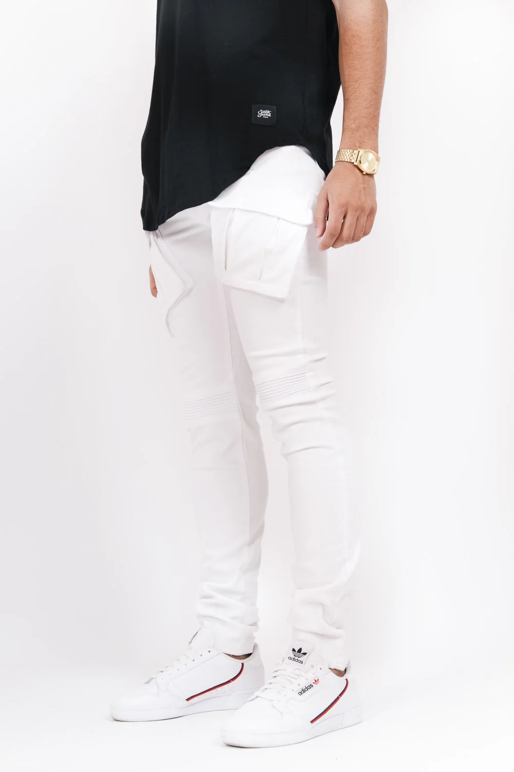 Denim biker cargo pockets white M2454HDE - Image 2