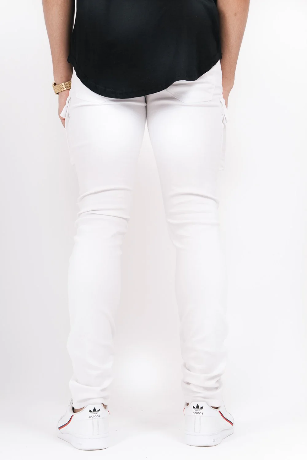 Denim biker cargo pockets white M2454HDE - Image 3