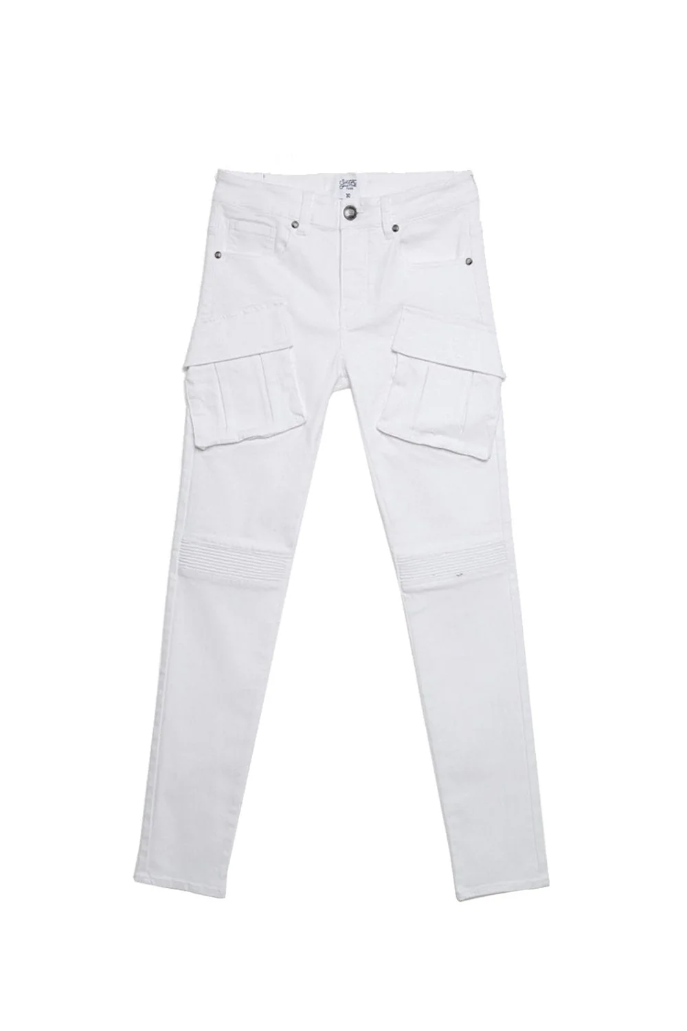 Denim biker cargo pockets white M2454HDE - Image 4
