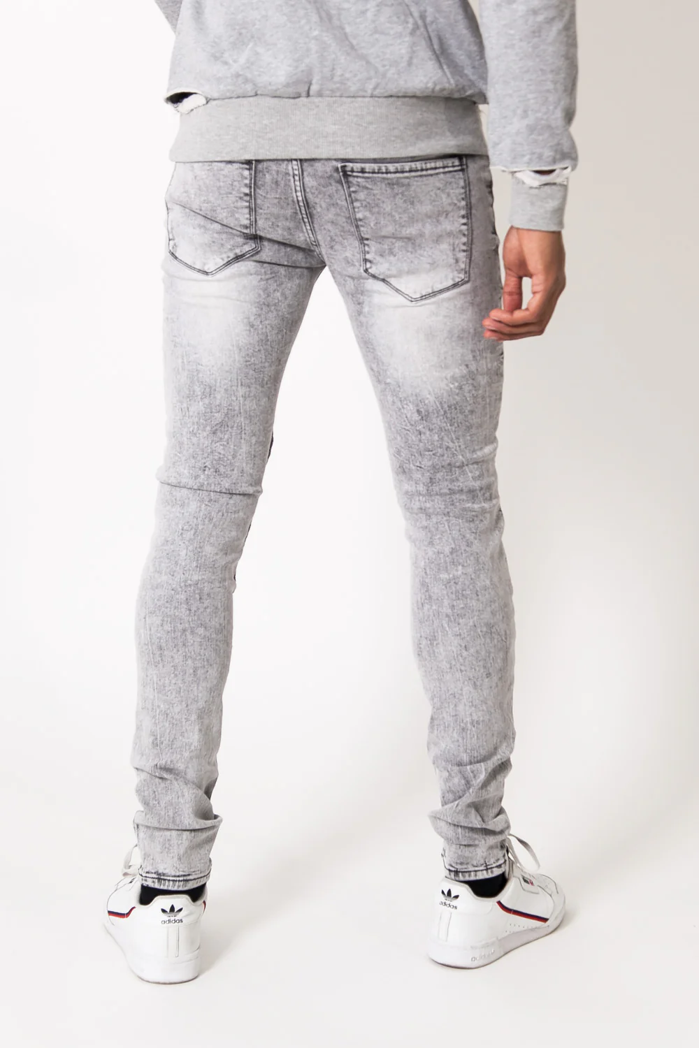 Jean biker délavé gris 1383H - Image 4