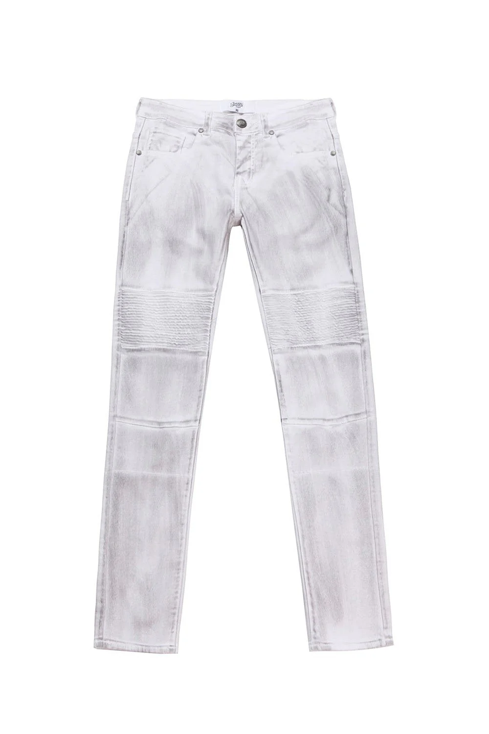 Jean biker délavé gris clair M2227HDE - Image 4