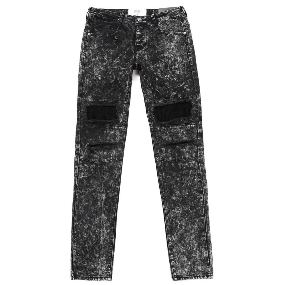 Jean biker destroy acid wash noir M2228HDE - Image 4