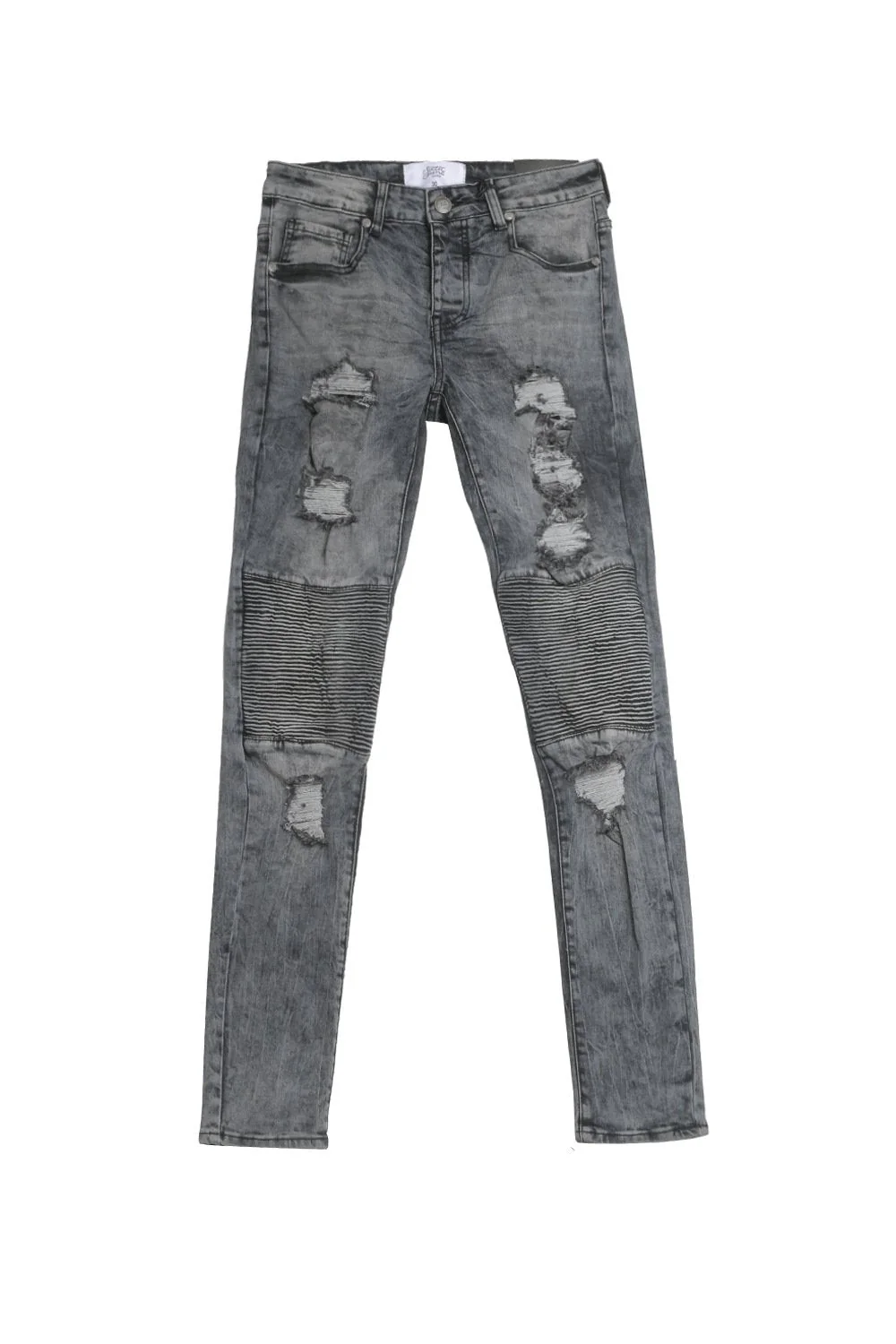 Jean biker destroy bleu gris M2301HDE - Image 5