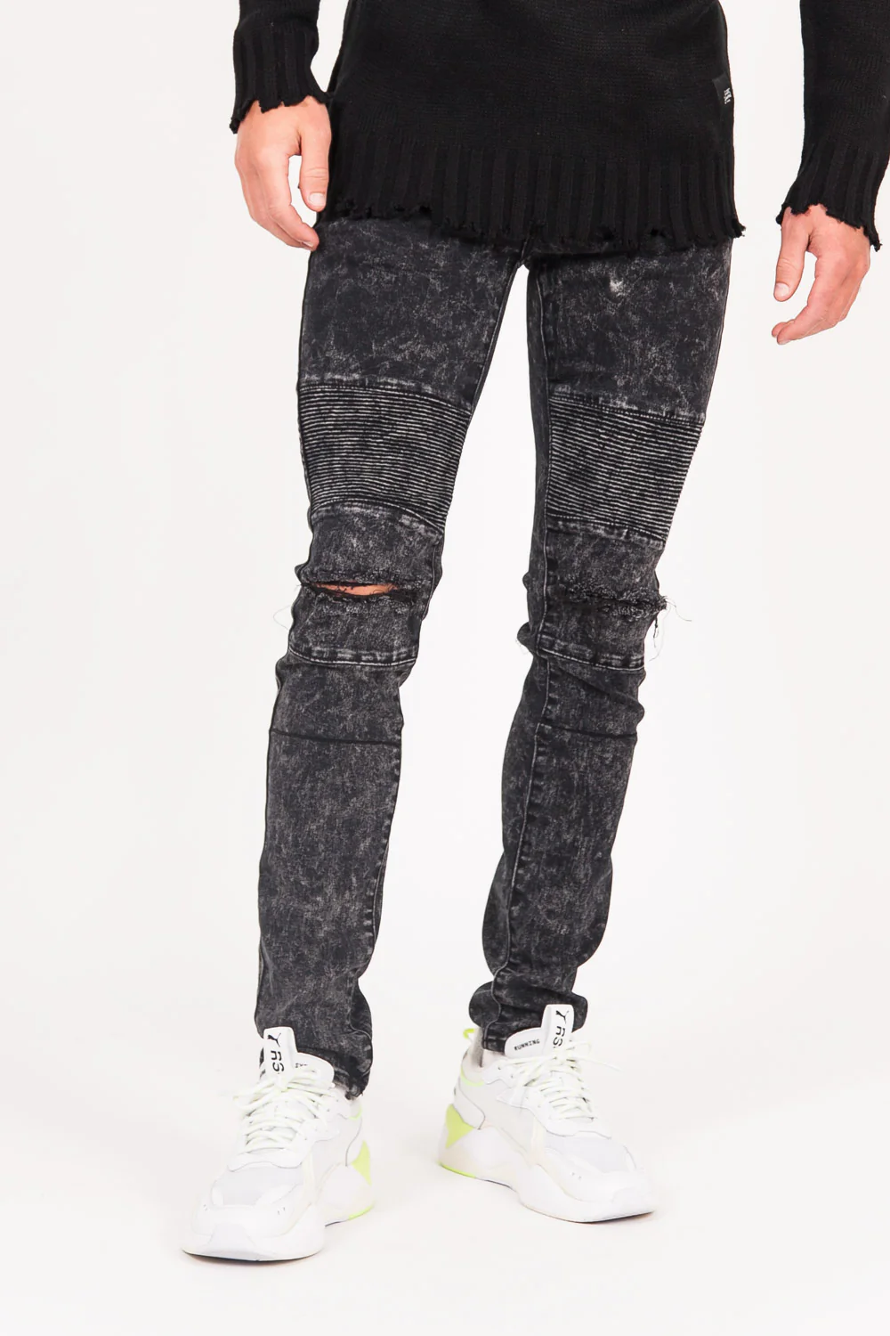 Jean biker destroy noir 1097K - Image 2