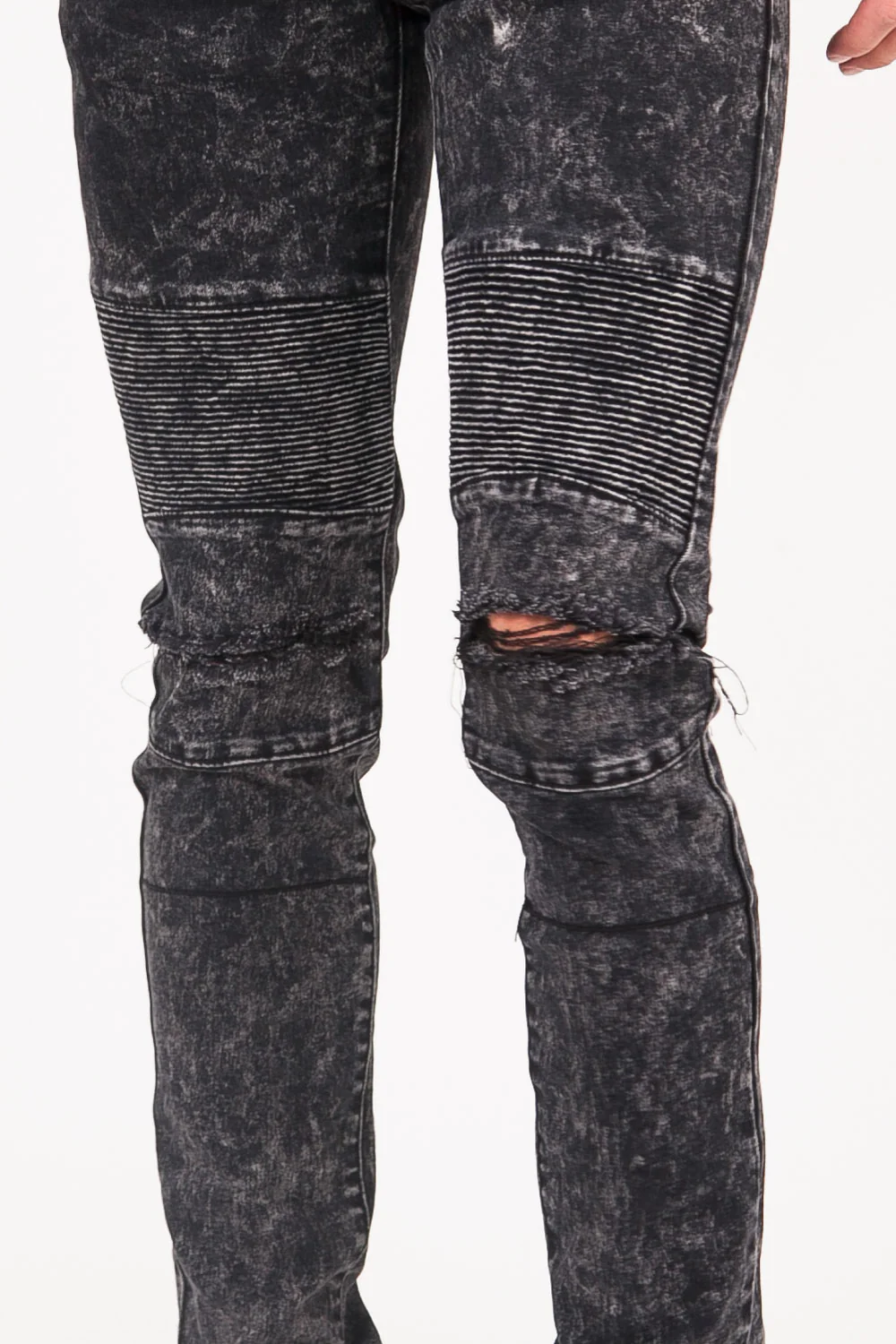 Jean biker destroy noir 1097K - Image 3