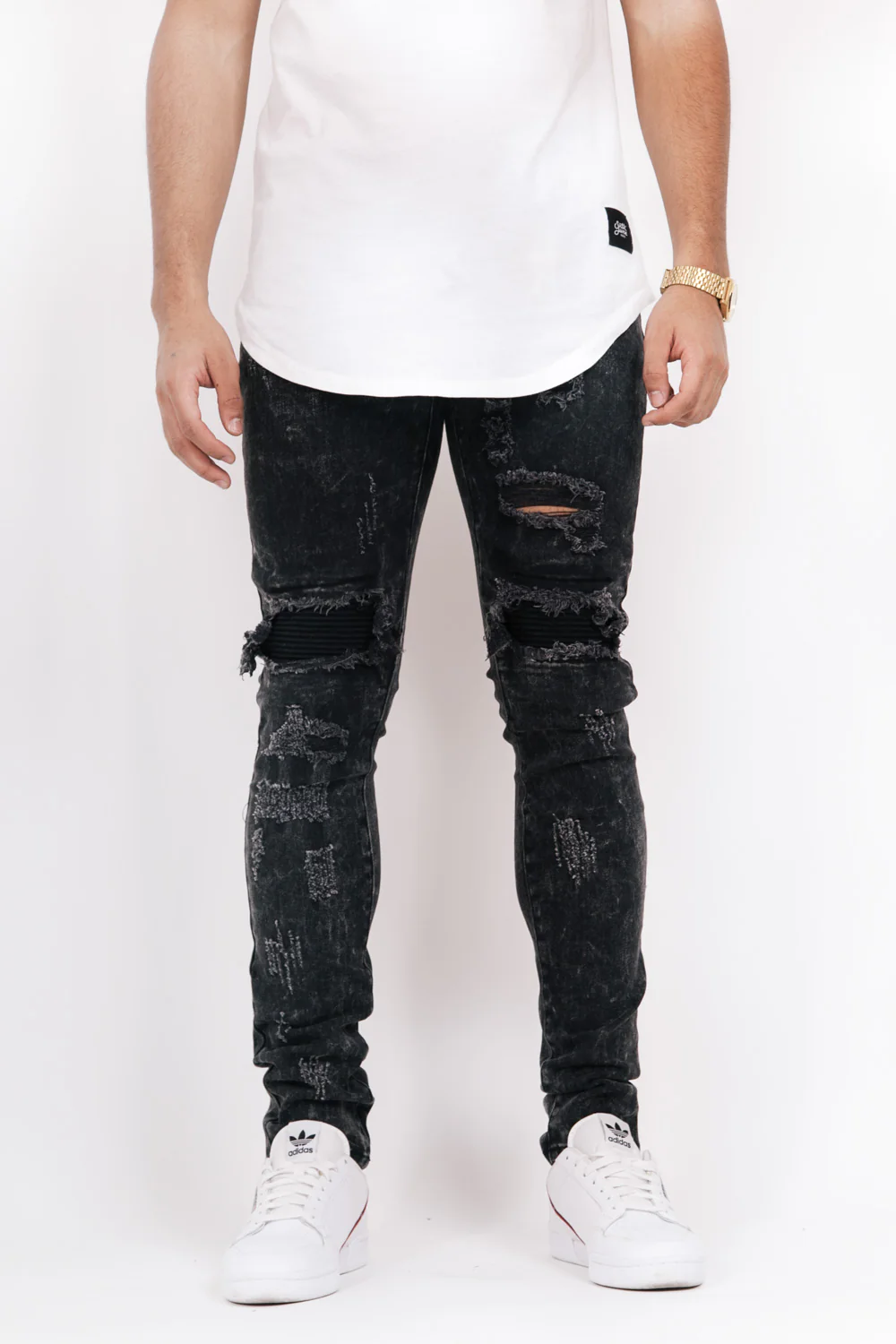 Jean biker destroy noir acid M2244EDE - Image 2