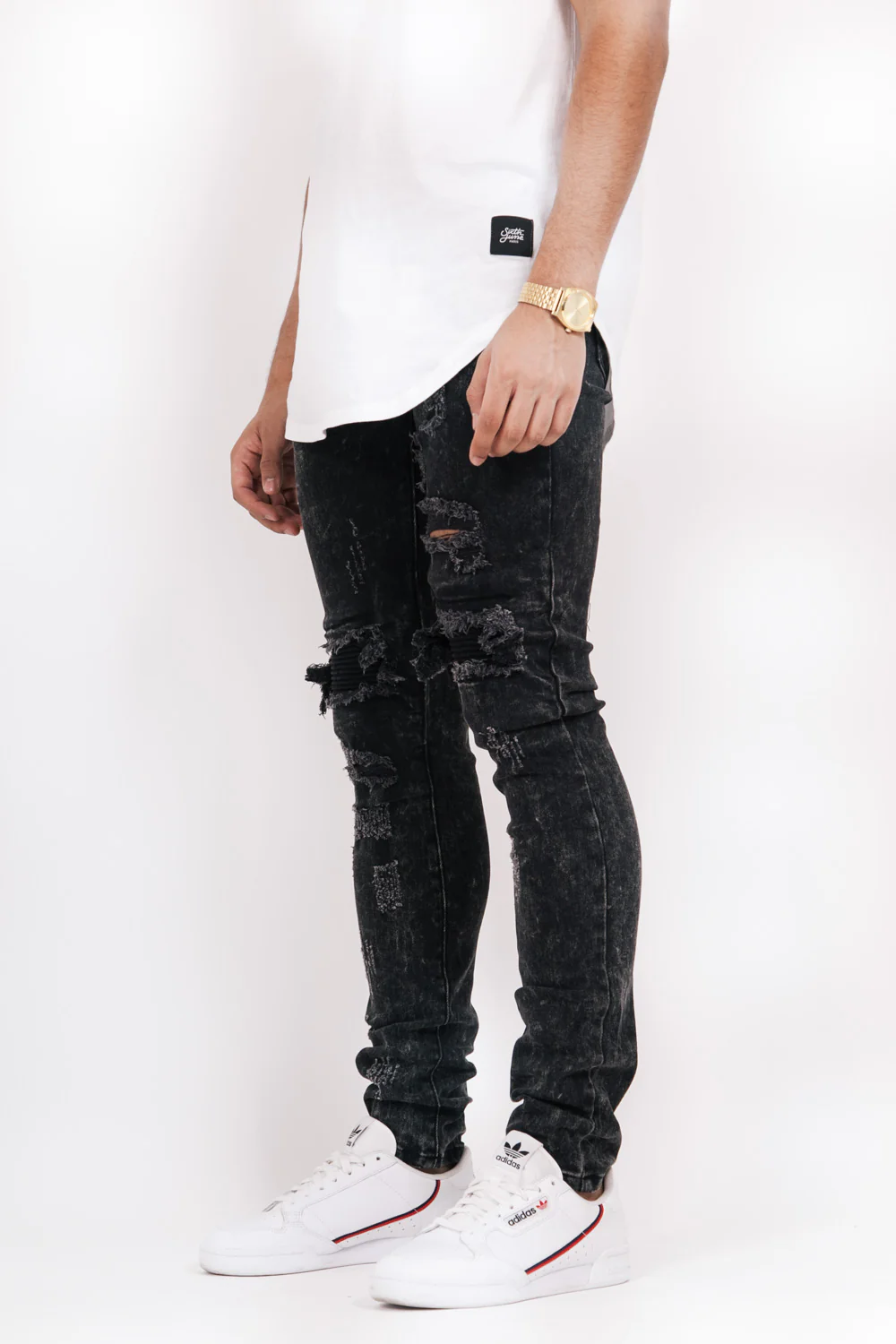 Jean biker destroy noir acid M2244EDE - Image 3