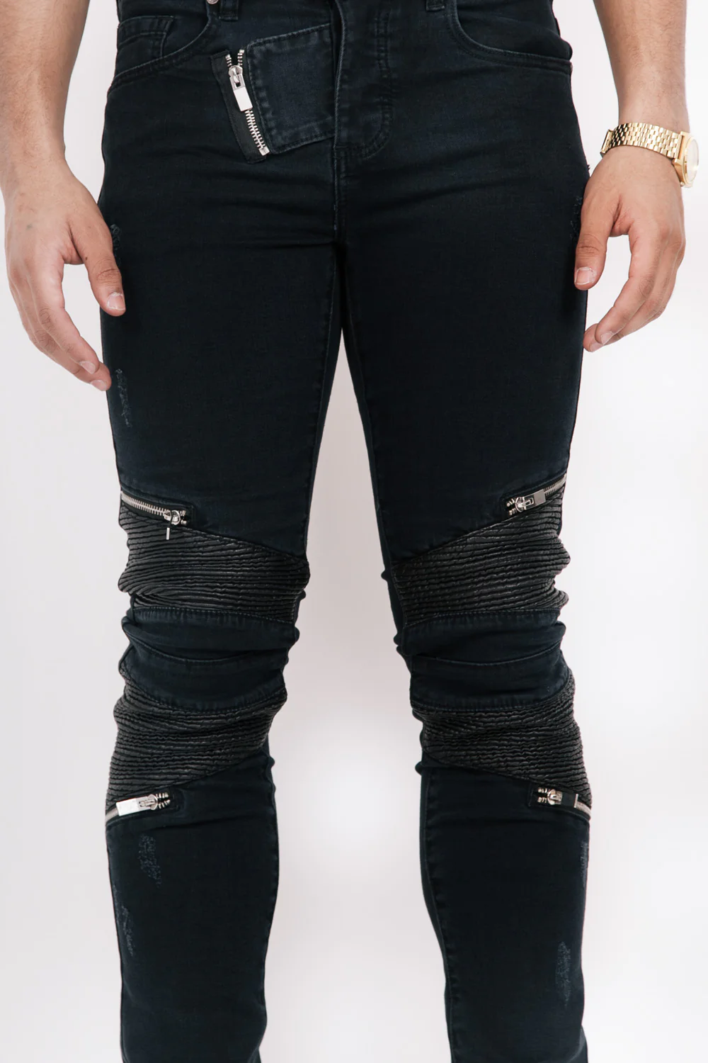 Jean biker destroy noir M2245HDE - Image 3