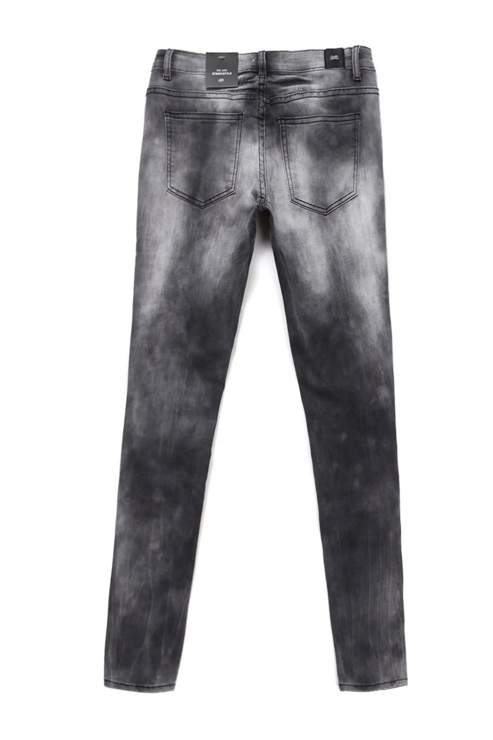 Jean biker Femme delavé gris W1965HDE - Image 8