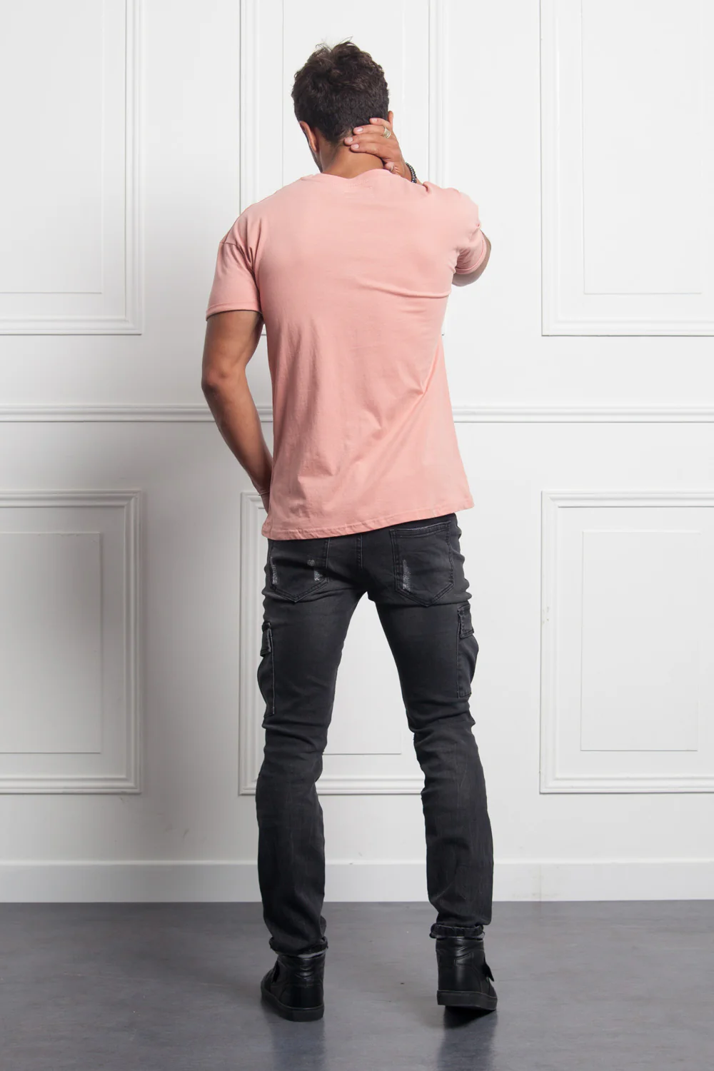 Denim biker yokes dark grey M2451HDE - Image 5