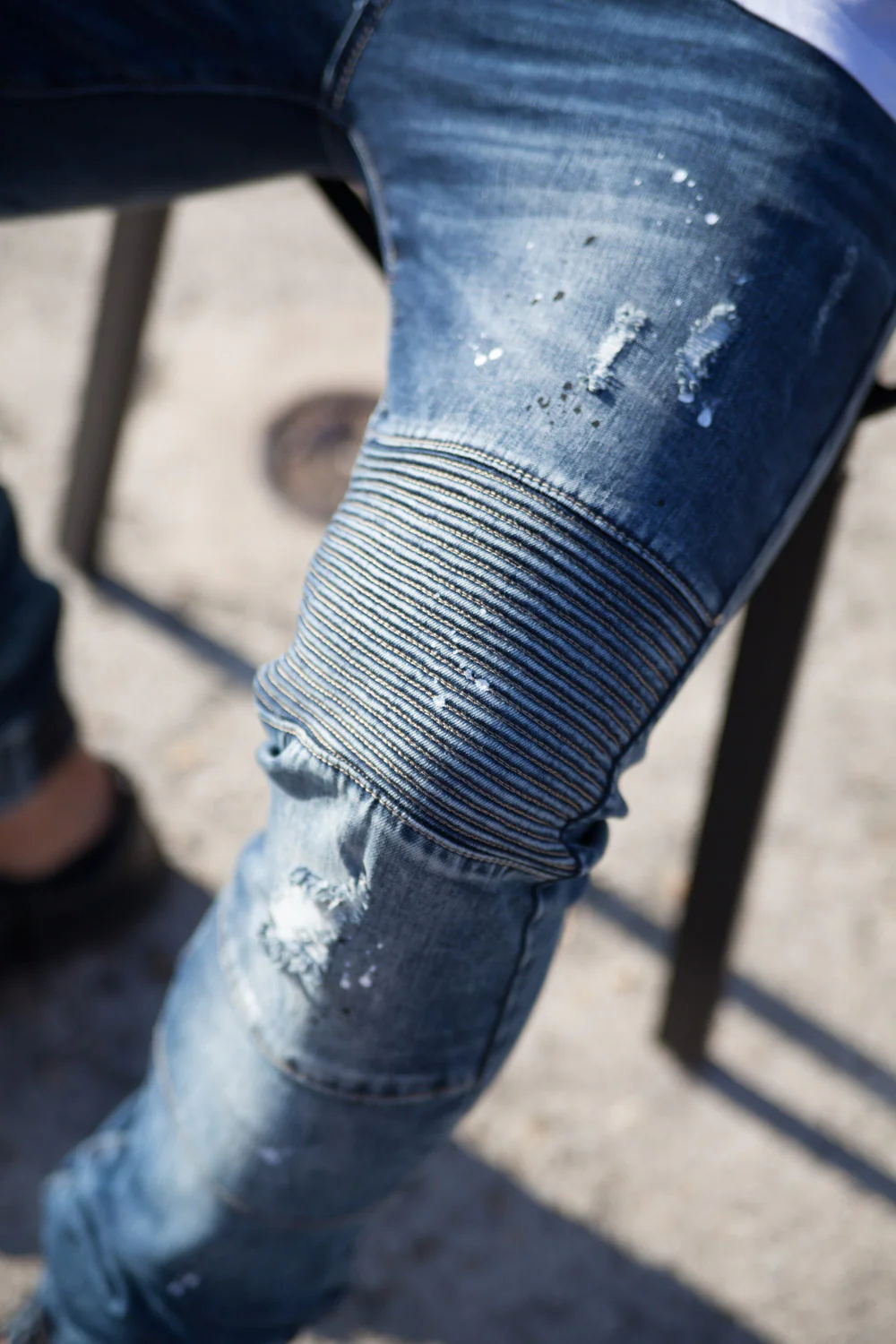 Jean biker tâches bleu M2258HDE - Image 3