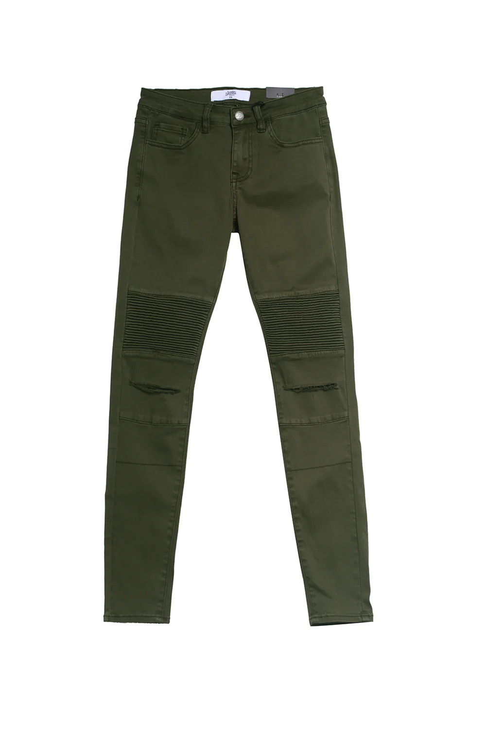 Jean biker Femme destroy kaki W2339HDE