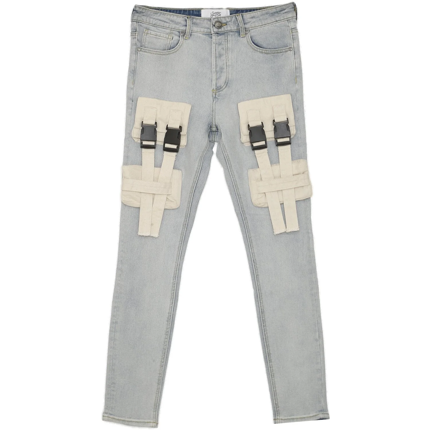 Jean boucles poches tactique bleu - Image 6