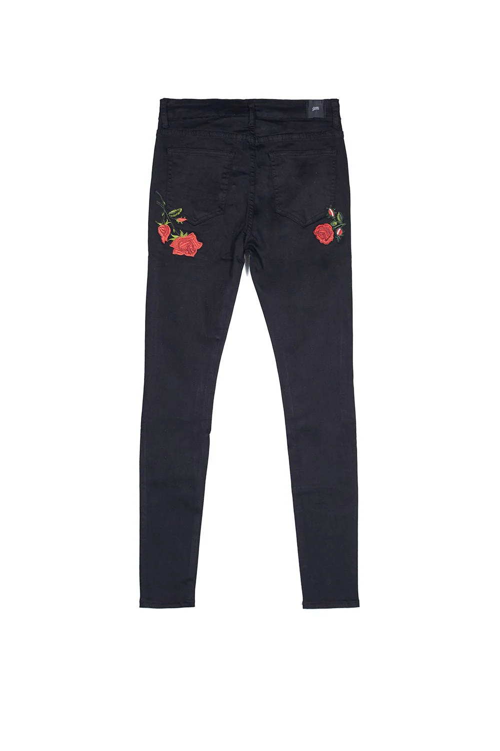 Jean broderie roses noir - Image 4