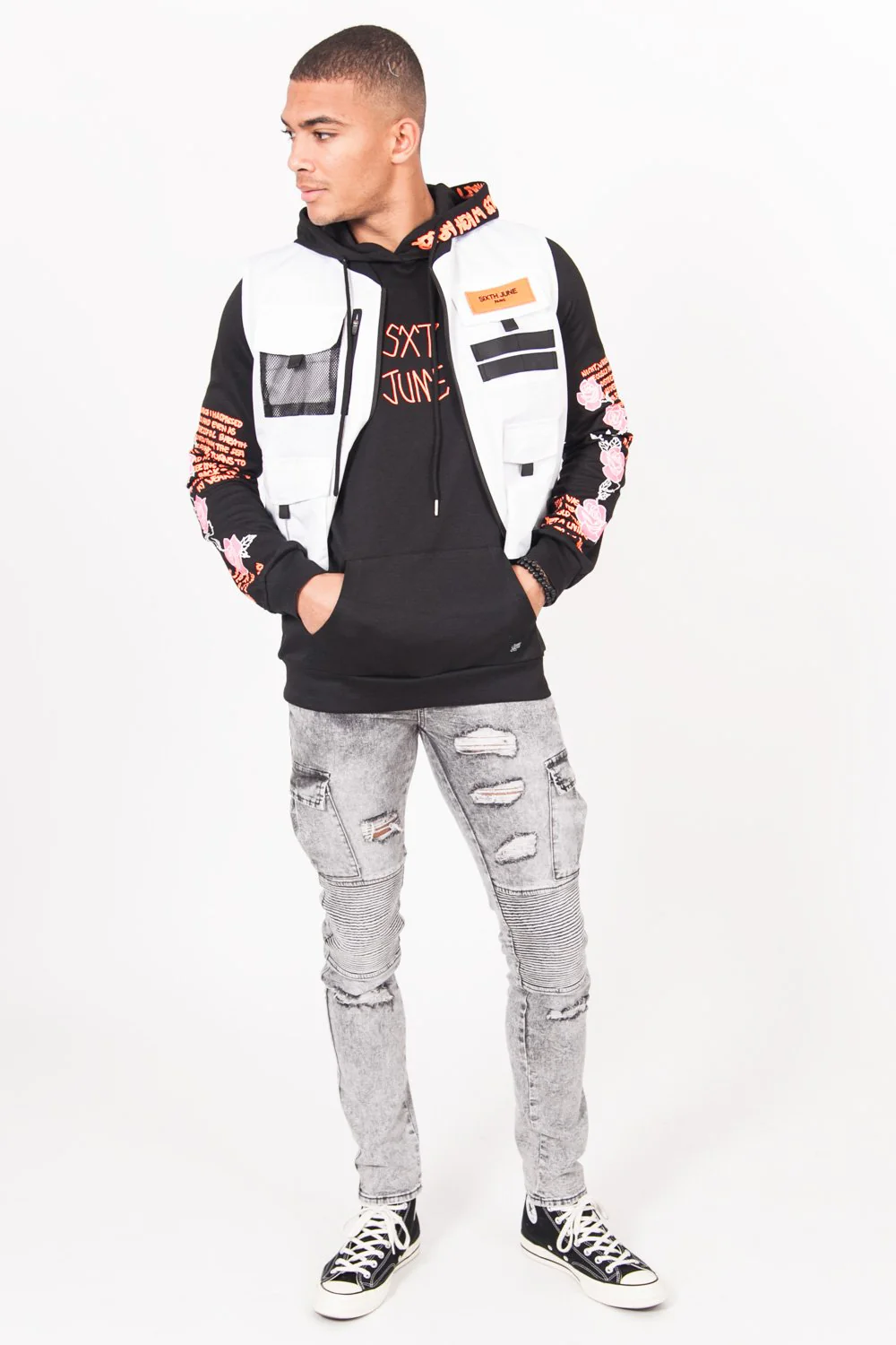 Jean cargo biker gris M2433HDE - Image 2