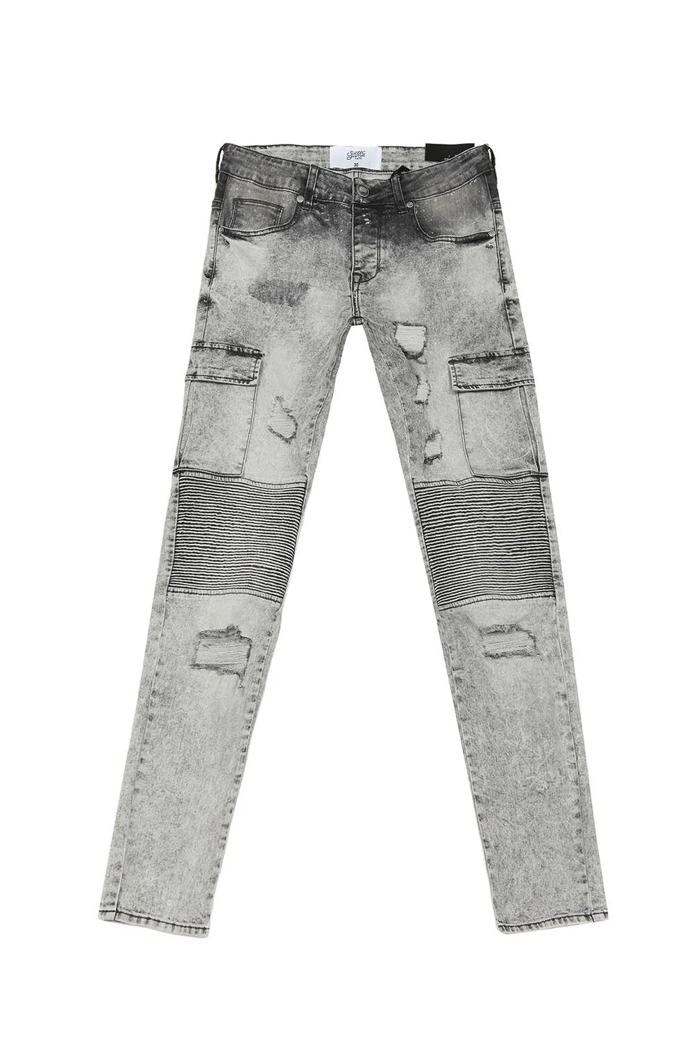 Jean cargo biker gris M2433HDE - Image 5