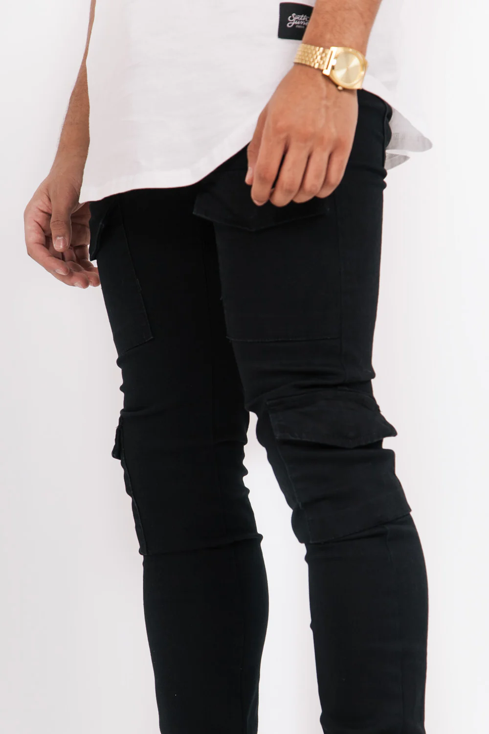 Denim cargo pockets black M2468HDE - Image 4