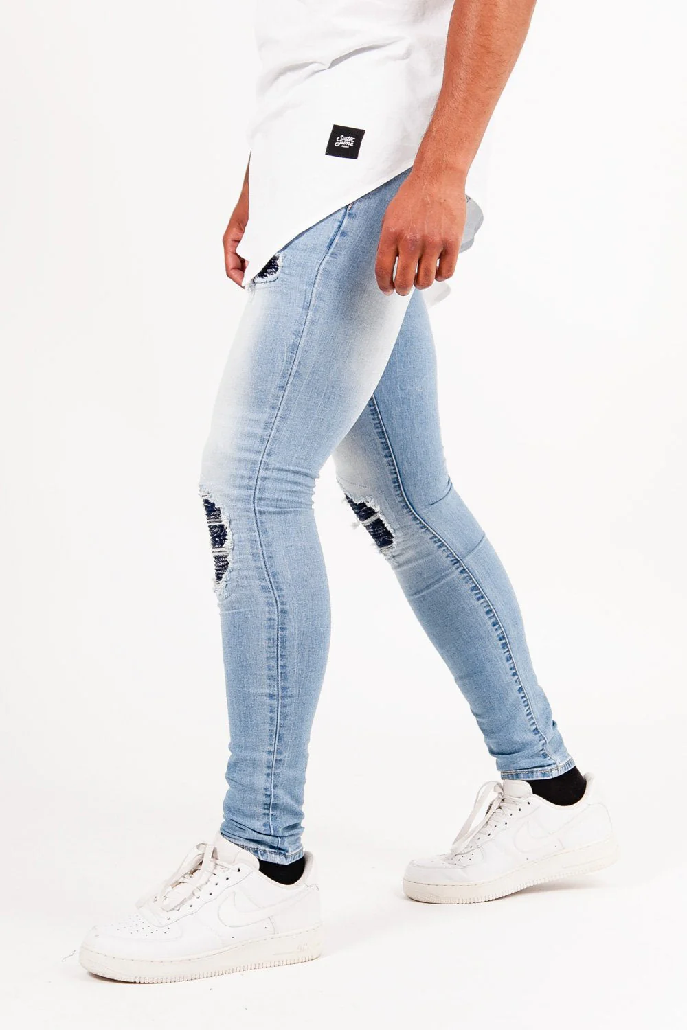 Jean déchiré bandana Bleu - Image 4