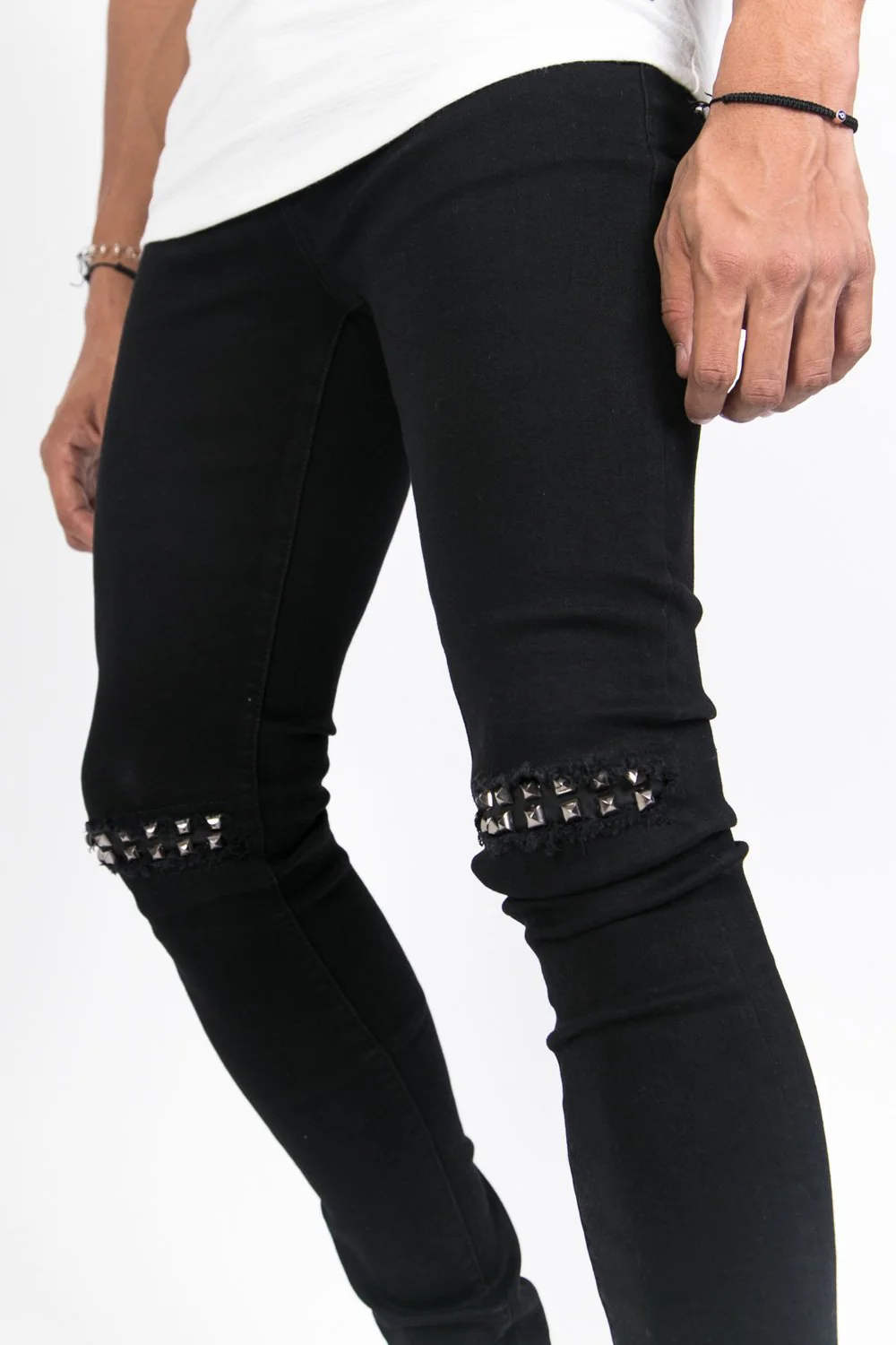 Jean déchiré punk noir - Image 3