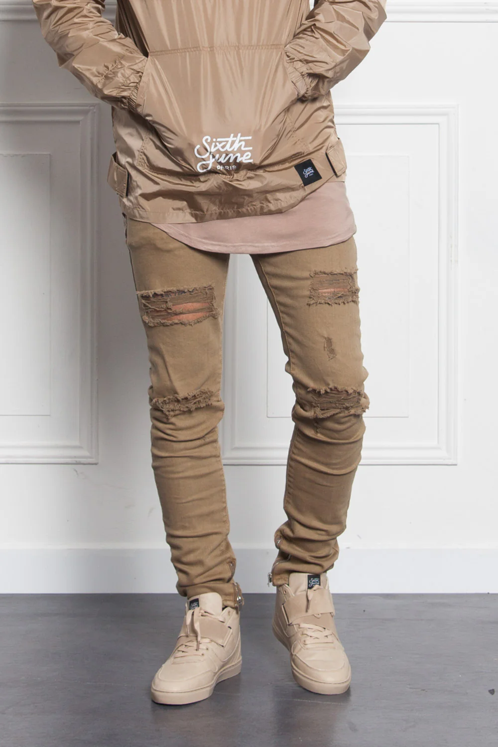 Denim ankle zipper sand M2458HDE - Image 2