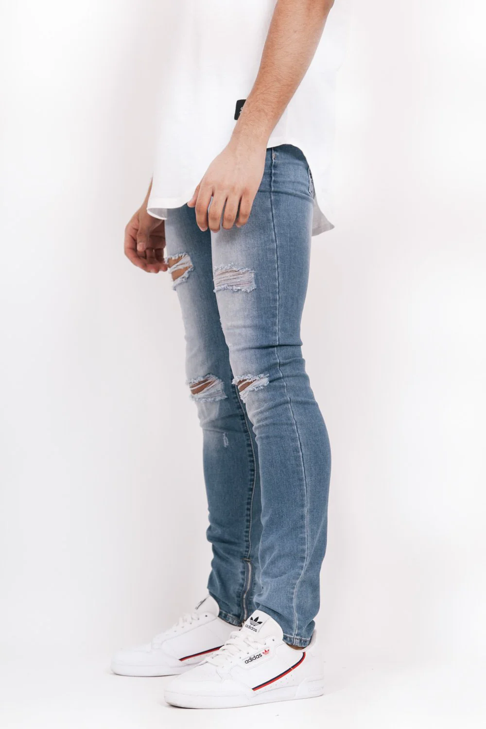 Jean déchiré zippé Bleu - Image 2