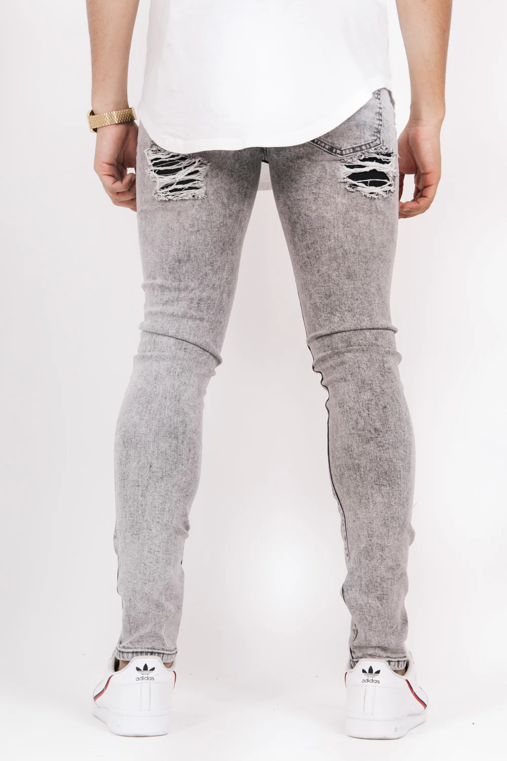 Denim destroyed inside patches grey M2465HDE - Image 4