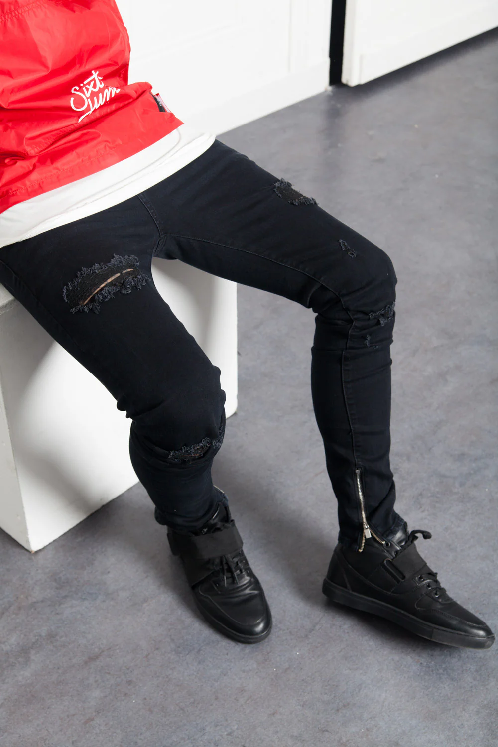 Denim ankle zipper black M2456HDE - Image 2