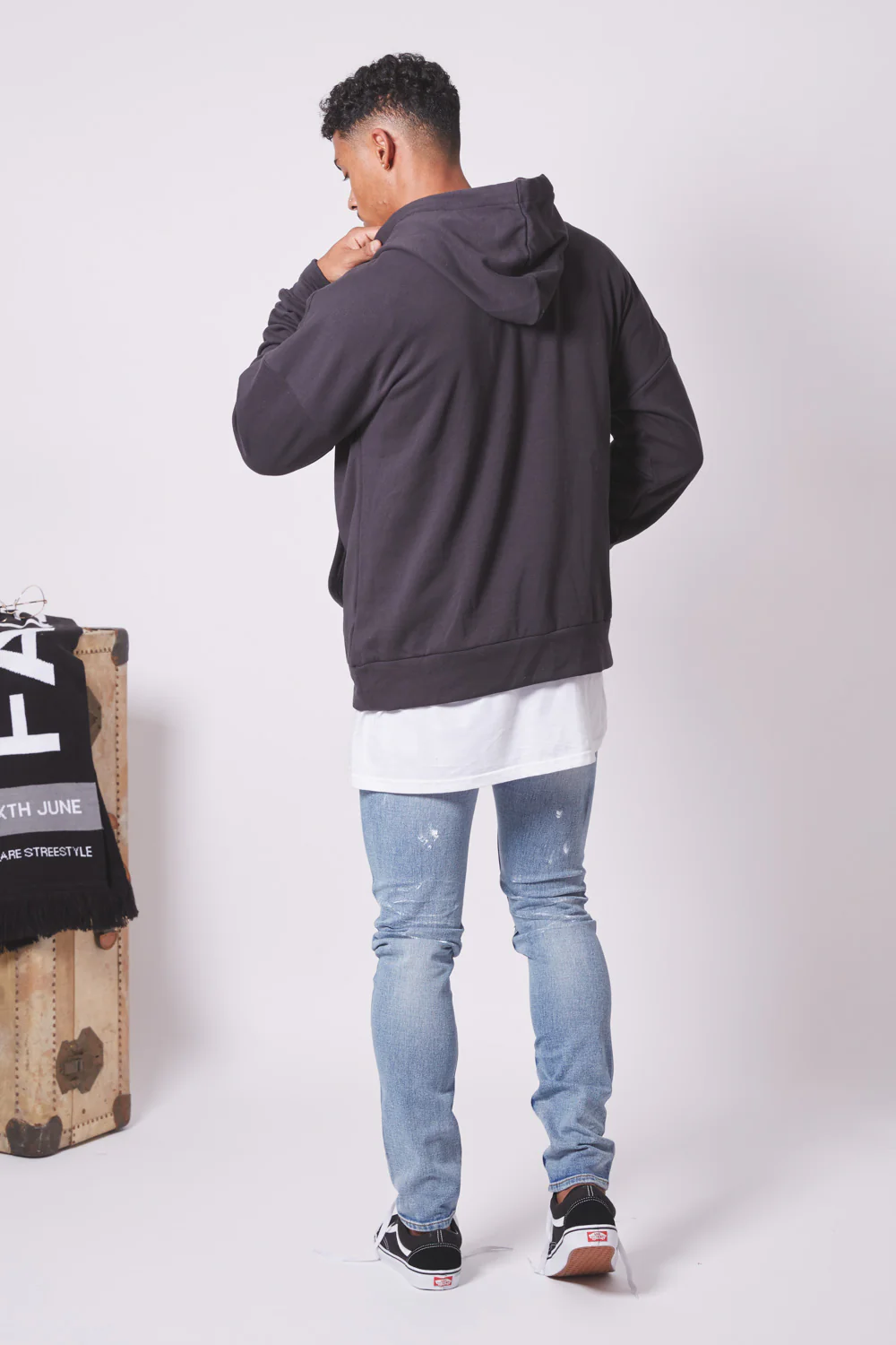 Jean déchiré tacheté skinny bleu - Image 5