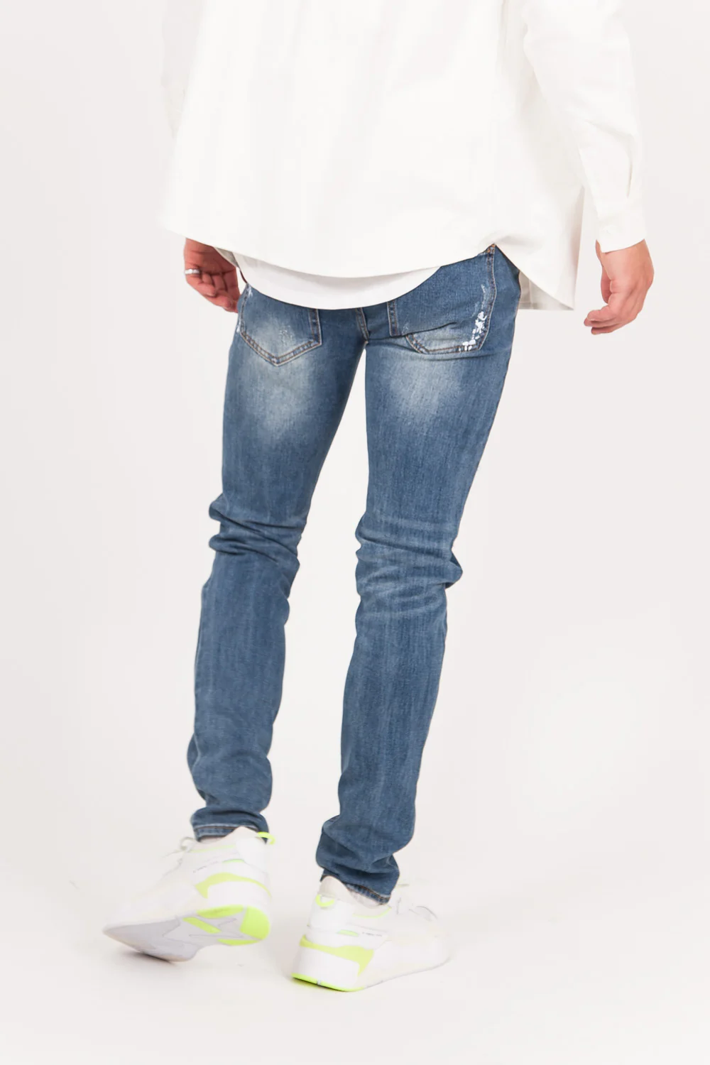 Jean déchiré tacheté bleu - Image 5