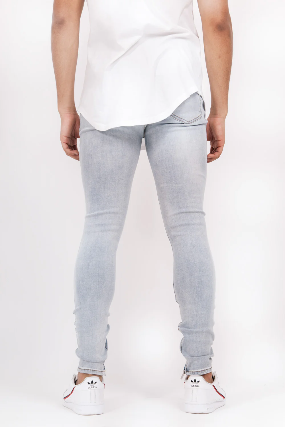 Jean destroy zips Bleu clair - Image 3