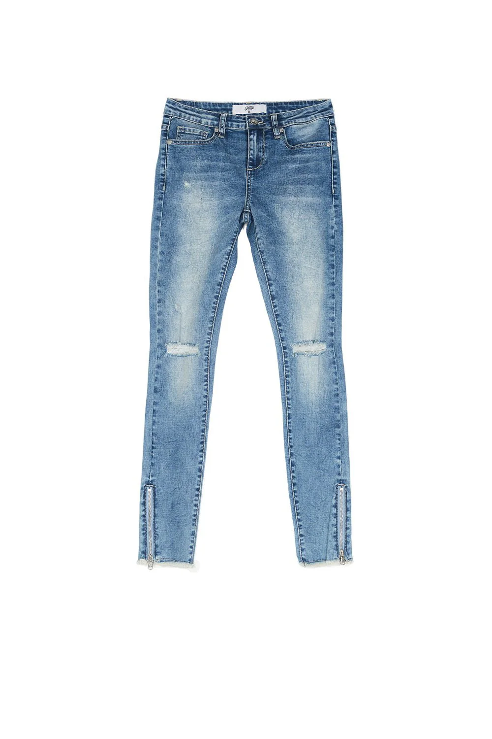 Jean déchiré zips skinny Sixth June bleu - Image 4