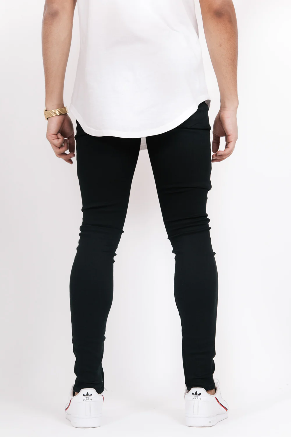 Jean déchiré zips skinny Sixth June noir - Image 3